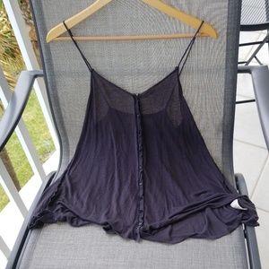 Free people beach spaghetti strap tank top button